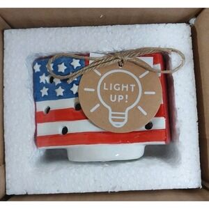 Mudpie ~ American Flag Light Up Sitter ~ New